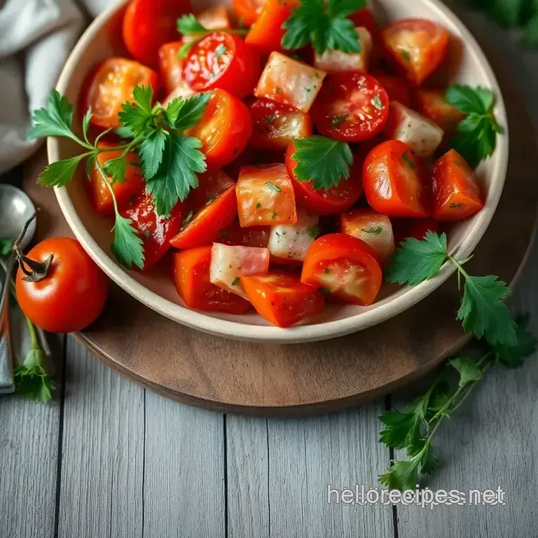 Quick Tomato Salad with Fresh Herbs presentation