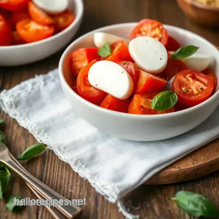 Quick Tomato Salad with Fresh Mozzarella presentation