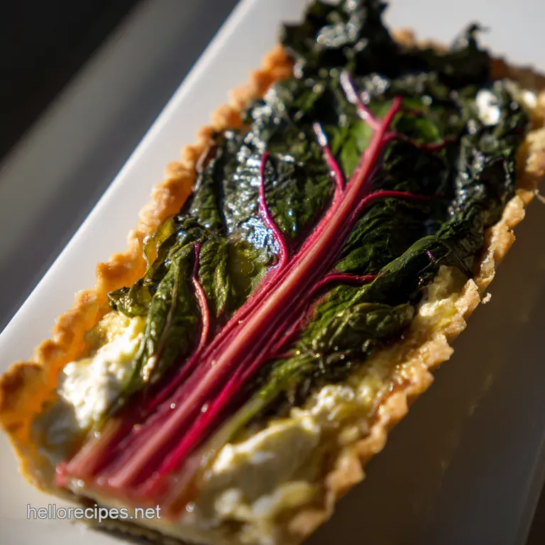 Rainbow Chard and Ricotta Tart with Lemon Zest presentation