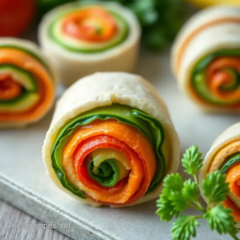 Rainbow Veggie Pinwheels with Cream Cheese