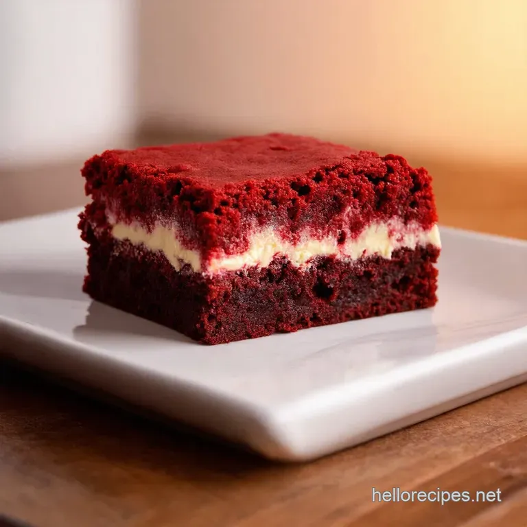 Red Velvet Dream Brownies Fudgy Creamy and Ohsogood presentation