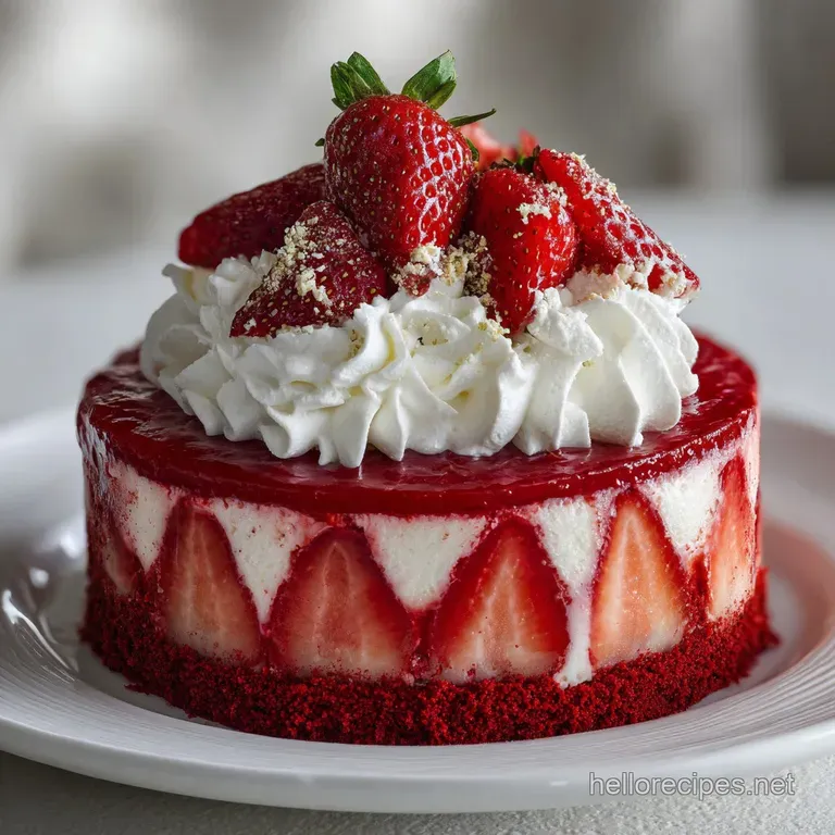 Red Velvet Strawberry Cheesecake Delight Recipe