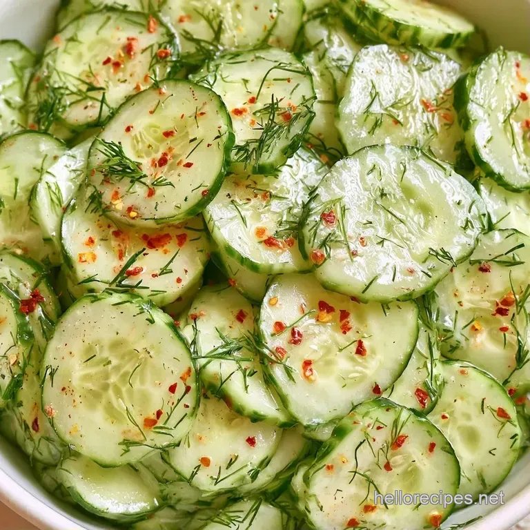 Crisp cucumber spears arranged on a white ceramic plate with a sprinkle of fresh dill and peppercorns.