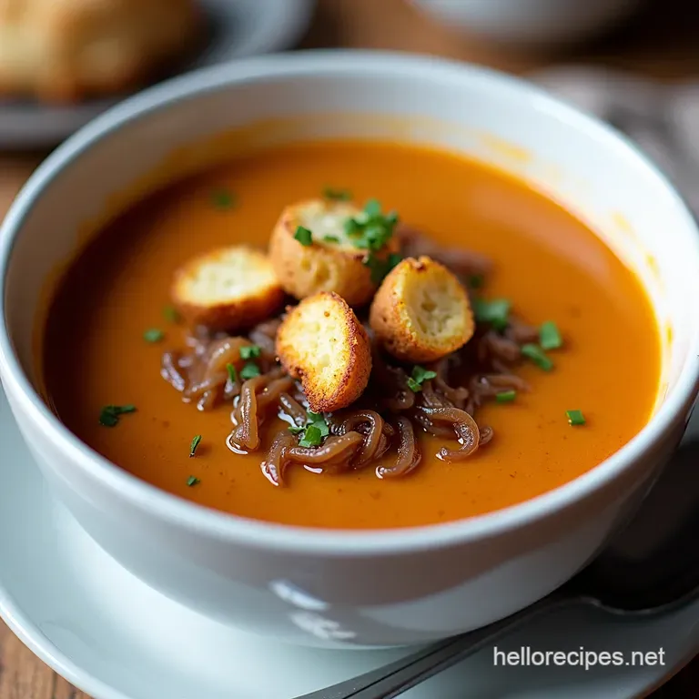 The Deep Dive Truly Rich Caramelised French Onion Soup with Gruy&egrave;re Croutons