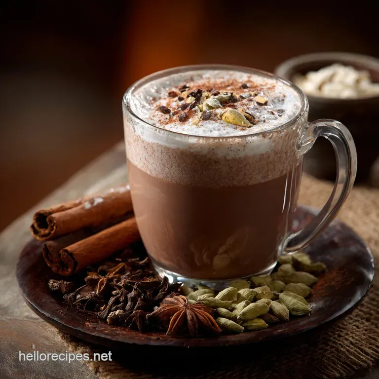 The Cosy Kettle Superrich Wholespice Chaispiced Hot Chocolate presentation
