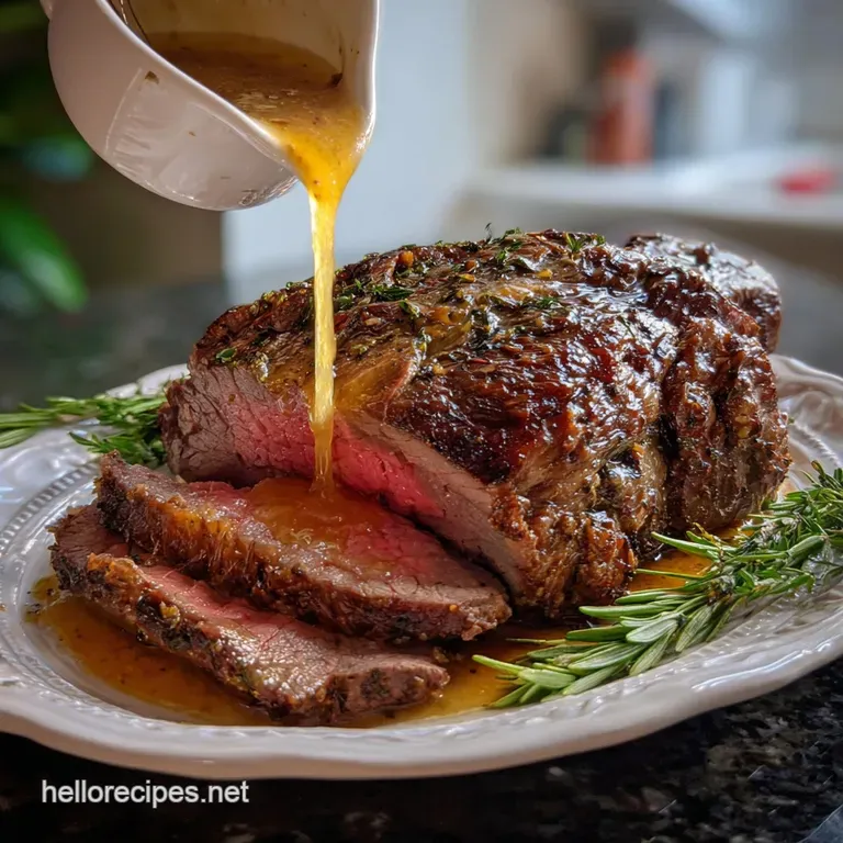 Au Jus: Traditional Roast Beef Au Jus Recipe presentation