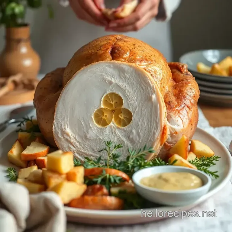 Roast Turkey with Herb Butter Delight presentation