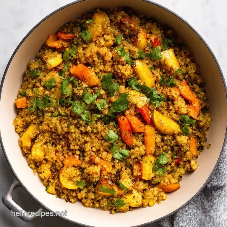 Roasted Rainbow Veggie Power Bowl with Lemonherb Quinoa presentation
