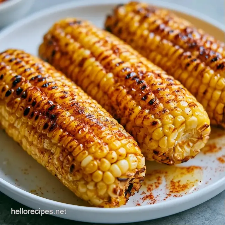 Charred corn on the cob served on a white platter, garnished with crumbled cotija cheese and fresh cilantro.