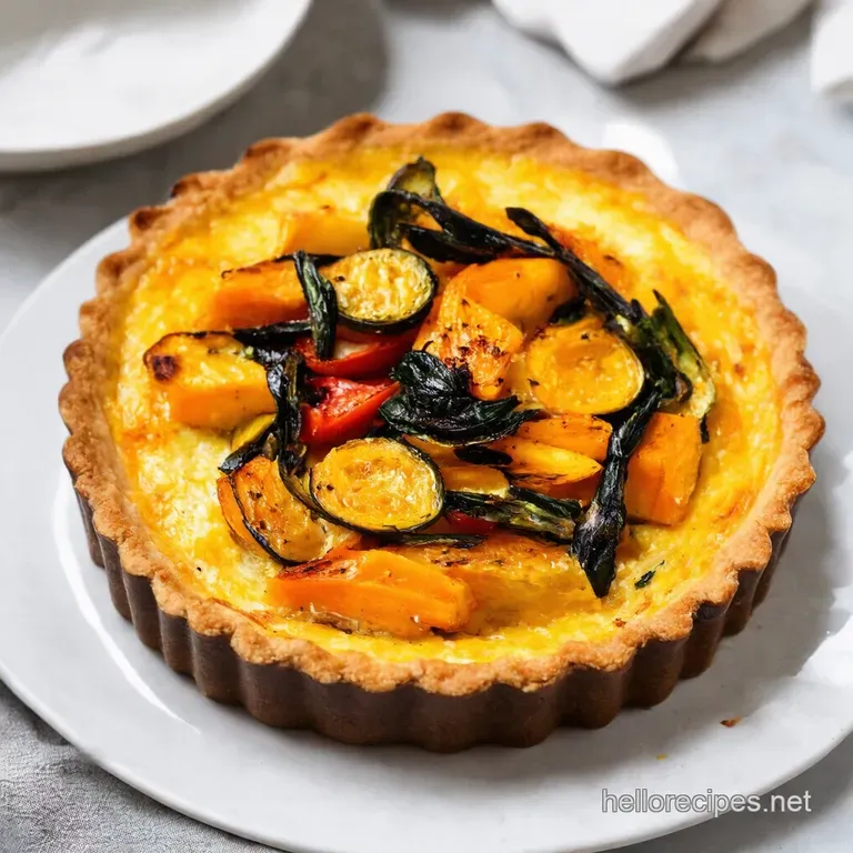 Roasted Vegetable Tart with Herbed Goat Cheese