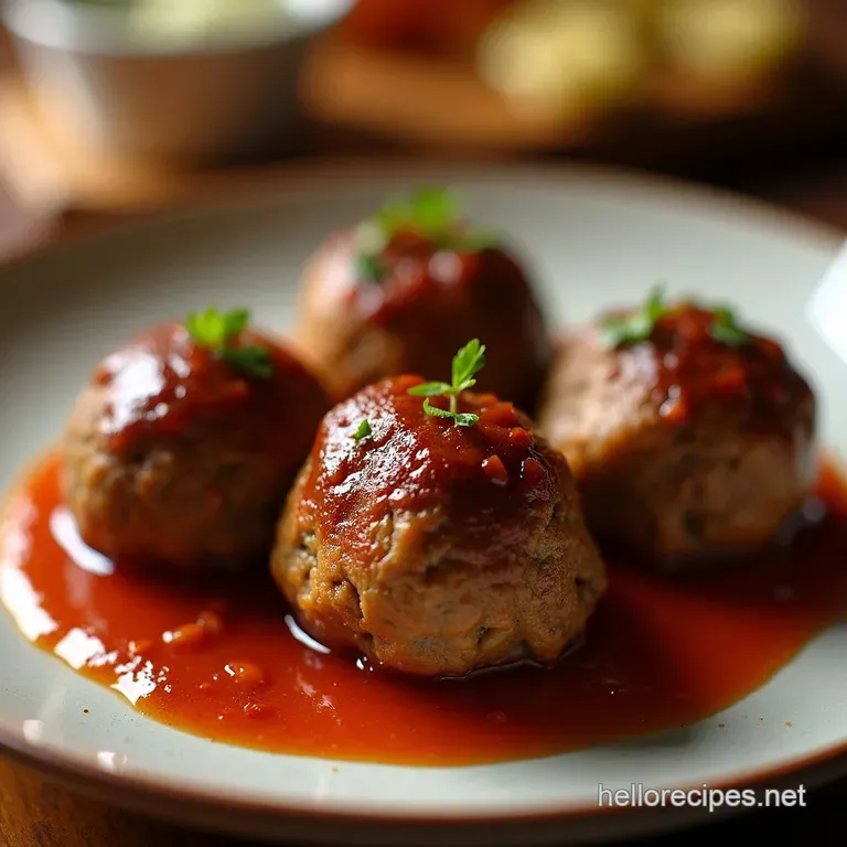 Roo Ball Bonanza Kangaroo Mince Meatballs with Sticky Plum Sauce presentation
