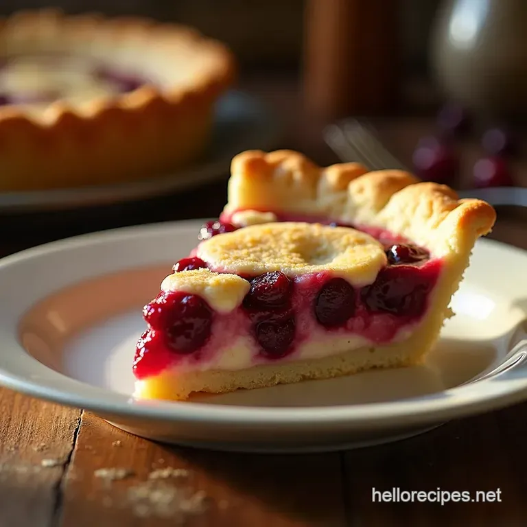 The Ruby Jewel Cranberry Custard Pie with a Buttery Shortcrust presentation