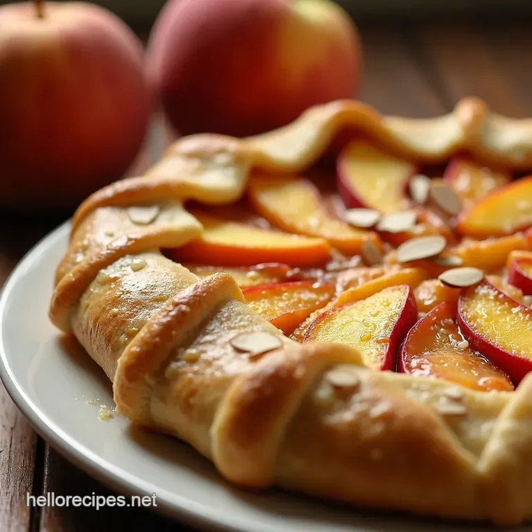 Rustic Peach and Almond Galette presentation