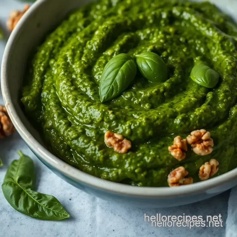 Rustic Walnut Pesto: a Nutty Twist on a Classic Italian Sauce presentation