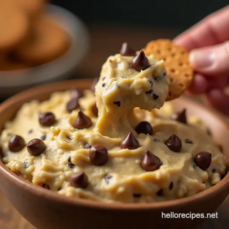 The No Oven Required Ultimate Chocolate Chip Cookie Dough Dip presentation