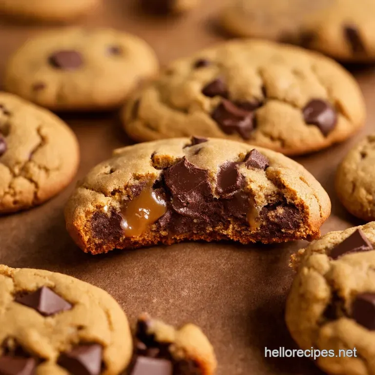 Salted Caramel Chocolate Chunk Cookies presentation