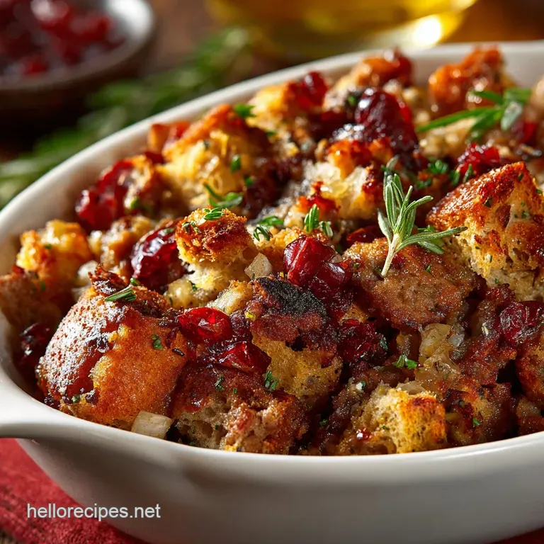 Sausage Apple and Cranberry Stuffing: the Ultimate Recipe for a Proper Holiday Treat presentation