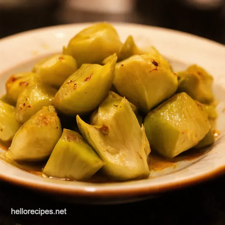 Saut&eacute;ed Artichoke Hearts with Lemon and Garlic a Simple Sidekick presentation