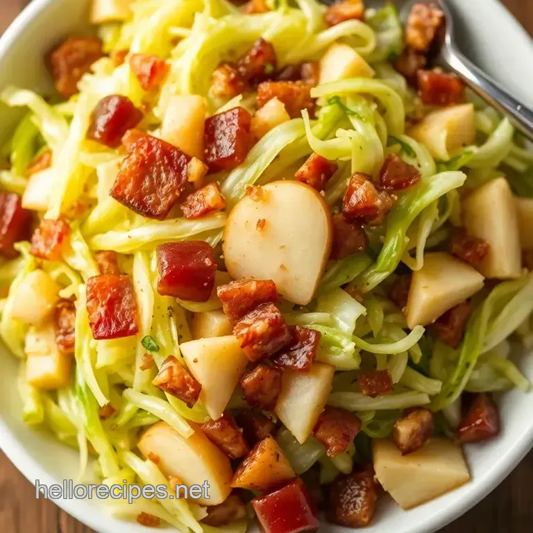 Sautéed Brussels Cabbage with Bacon and Apple presentation