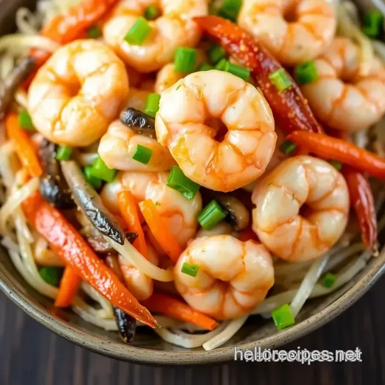 Savory Moo Shi Shrimp Recipe presentation
