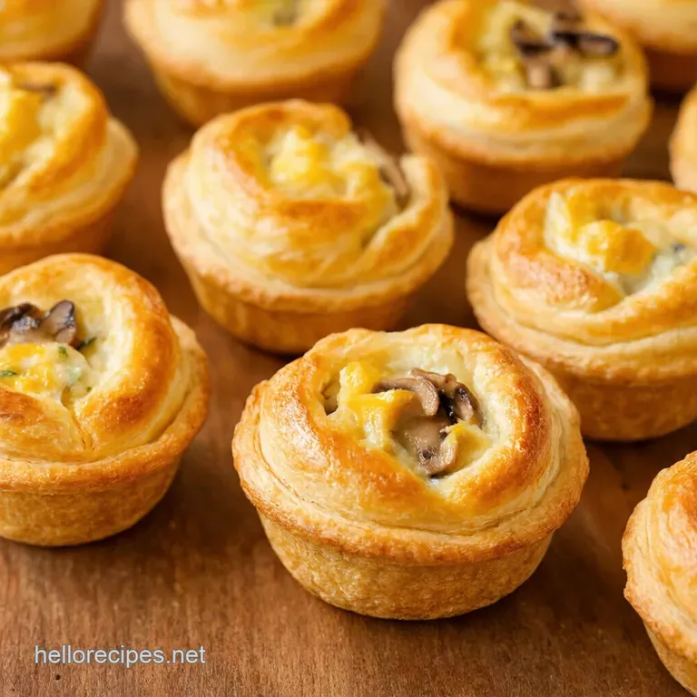 Savory Mushroom Gruy&egrave;re Puff Pastry Bites presentation