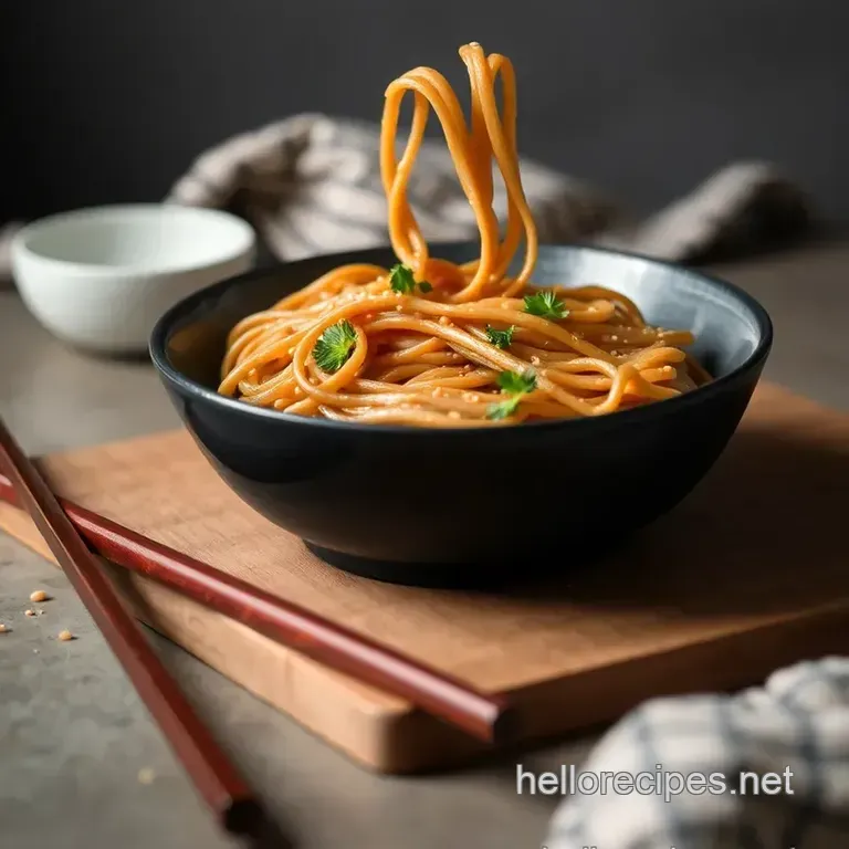 Savory Soba Noodles with Sesame-Ginger Sauce presentation