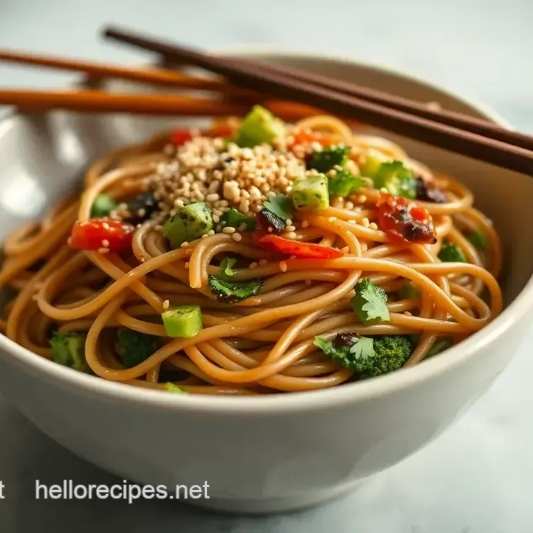 Savory Soba Noodles Recipe with Sesame-Ginger Sauce | Easy & Delicious