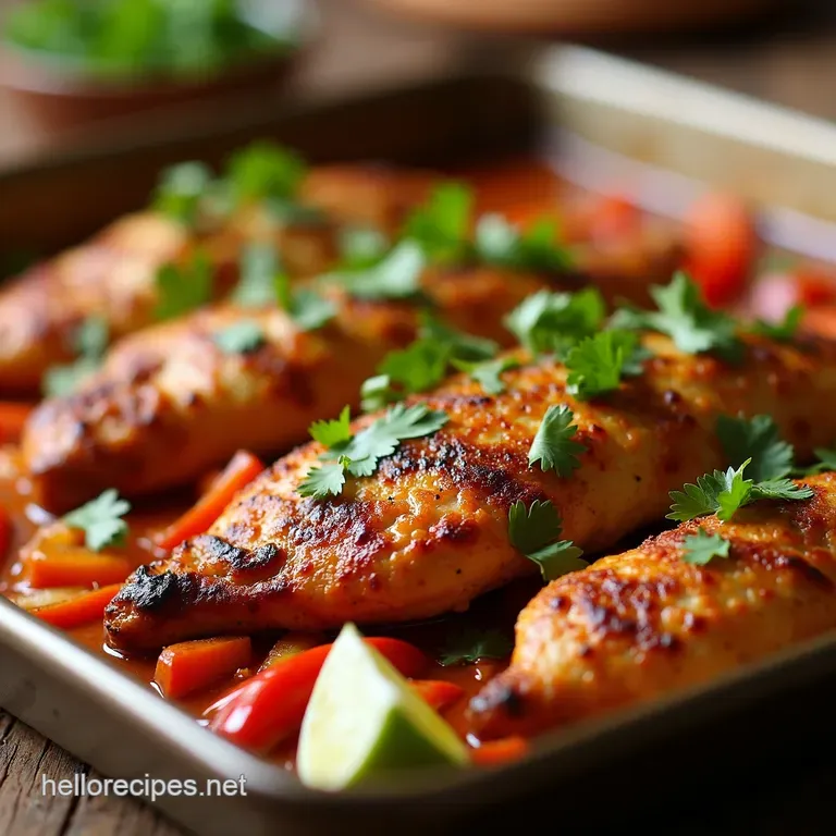 Sheet Pan Chicken Fajitas Fiesta on a Single Pan presentation