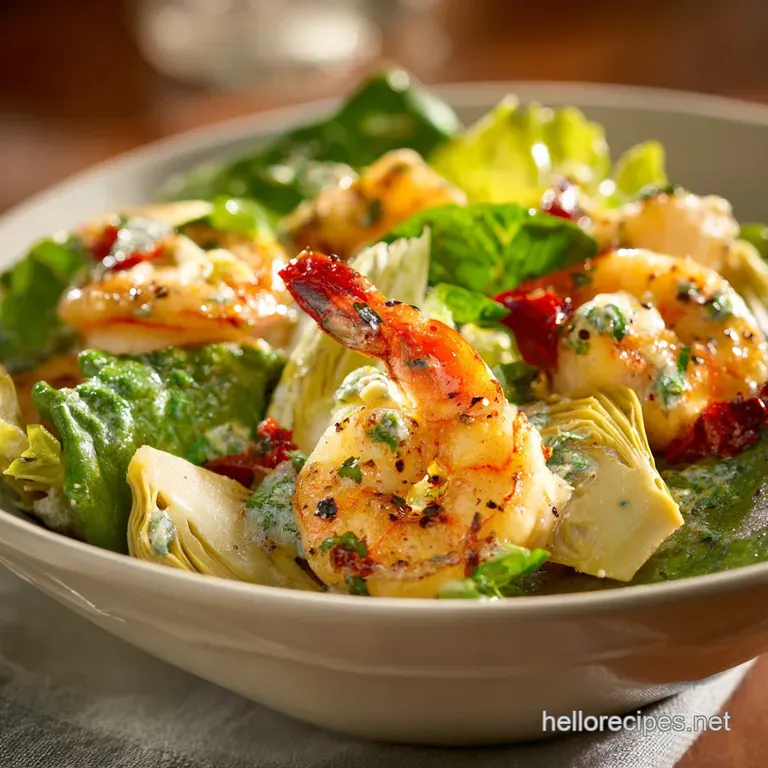 Shrimp and Artichoke Green Salad with Lemon Vinaig Our Best Zesty Summer Recipe presentation