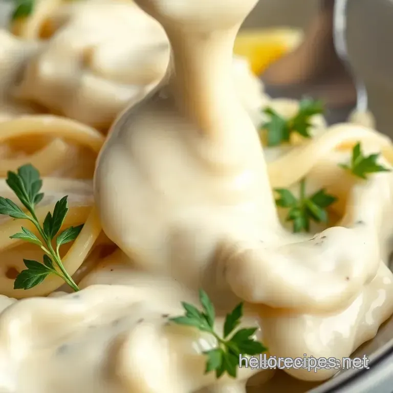 Silky Smooth Classic Alfredo Sauce presentation