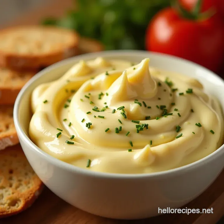 Silky Smooth Homemade Mayonnaise presentation