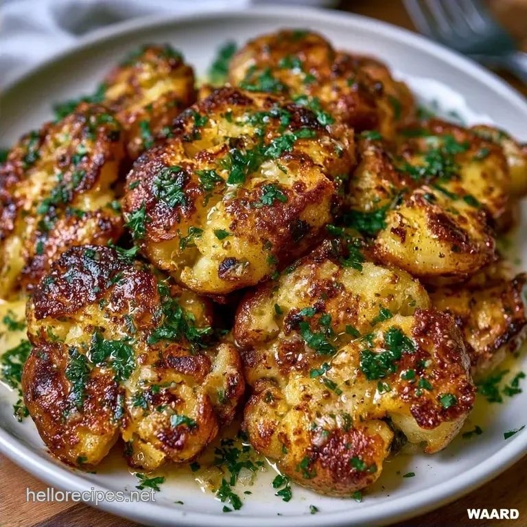 Crispy Garlic Butter Smashed Potatoes: Simple BBQ Side