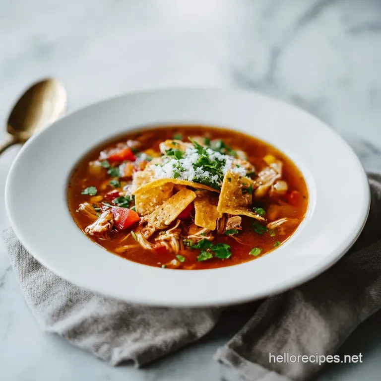 Slow Cooker Chicken Tortilla Soup: Tender and Smoky