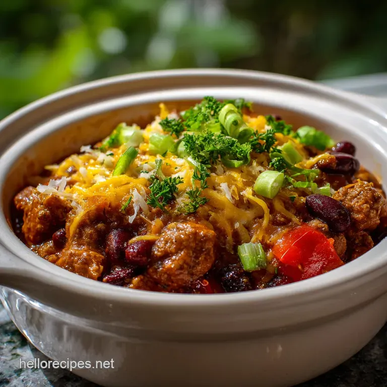Slow Cooker Chili Cheese Casserole