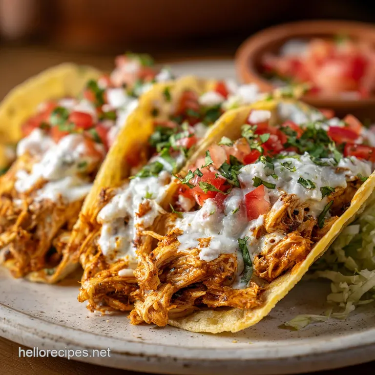 Slow Cooker Queso Chicken Tacos