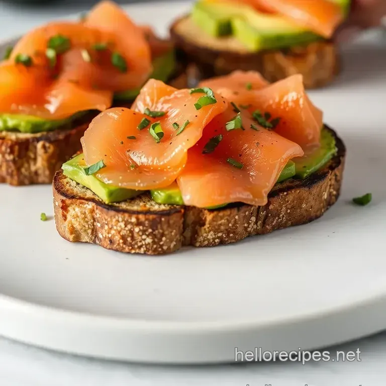 Smoked Salmon & Everything Bagel Avocado Toast presentation