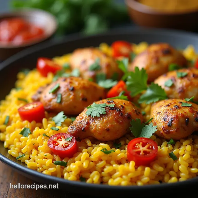 The Golden Hour Paella Smoky Chicken and Saffron Rice