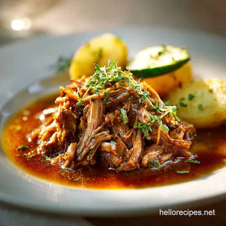 Smoky Ciderbraised Pulled Pork for Two the Ultimate Weekend Warmer presentation
