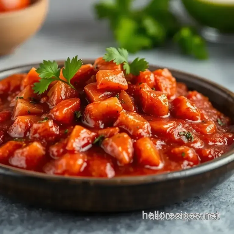 Smoky Roasted Salsa Roja presentation