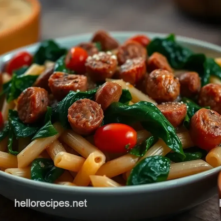 Smoky Sausage and Spinach Pasta Delight