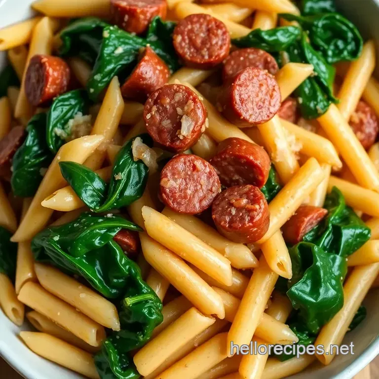 Smoky Sausage Pasta presentation