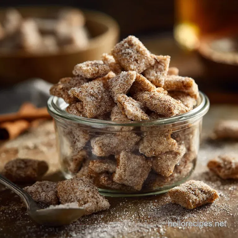 Snickerdoodle Muddy Buddies the Ultimate Cinnamon Sugar Heaven Snack presentation