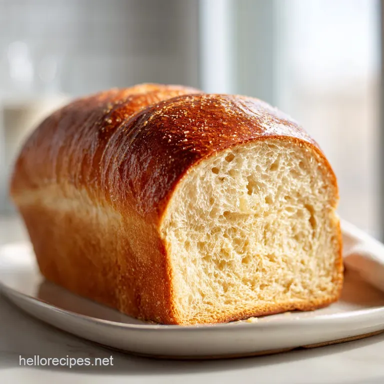 Slices of honey-buttered sourdough sandwich bread arranged on a wooden board, inviting warmth and comfort.