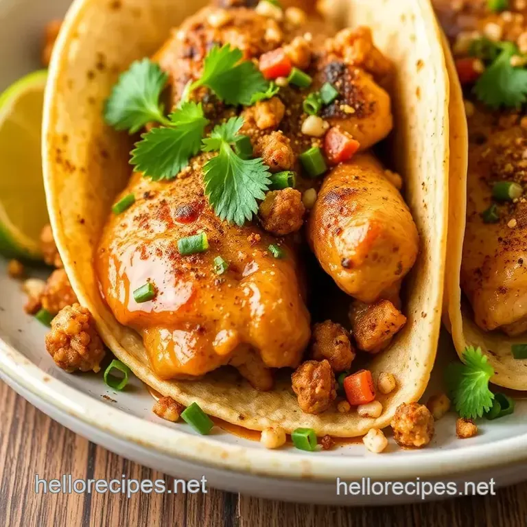 Southwest Spice Roasted Chicken Tacos presentation