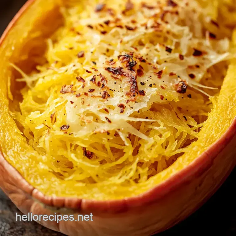 Spaghetti Squash Perfection: Simple Roasted Strands presentation