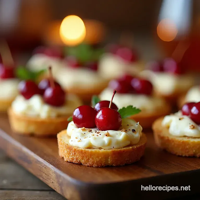 Sparkling Cranberry Walnut Vegan Brie Bites presentation