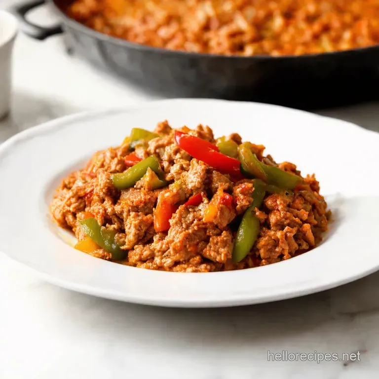 Speedy Gonzales Ground Turkey Pepper Stirfry presentation