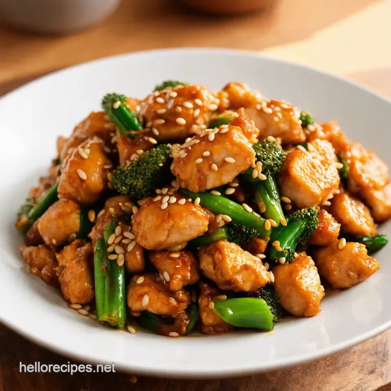 Speedy Sesame Chicken Stirfry Glutenfree presentation