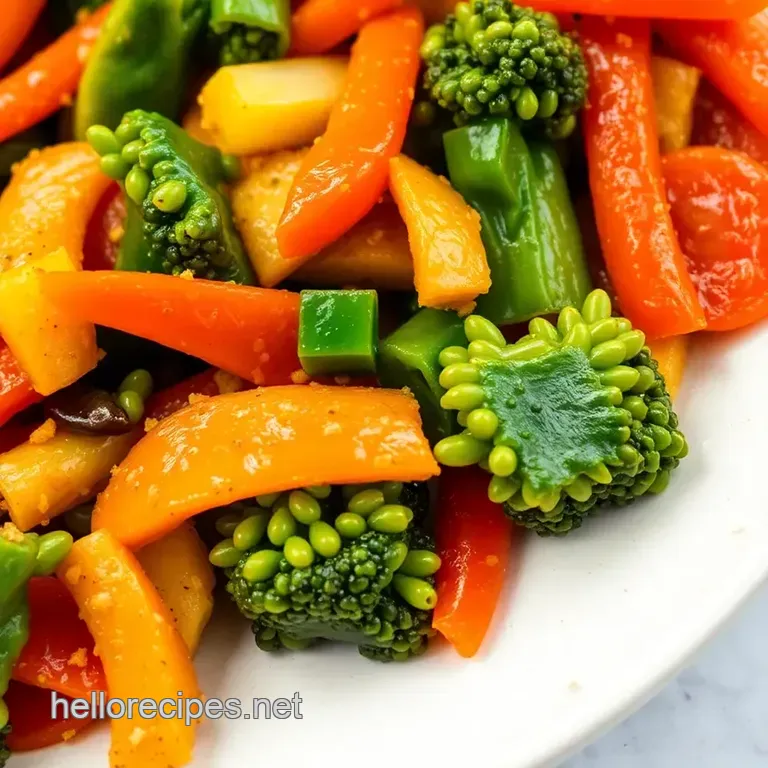 Speedy Weeknight Stir-Fried Veggie Medley presentation