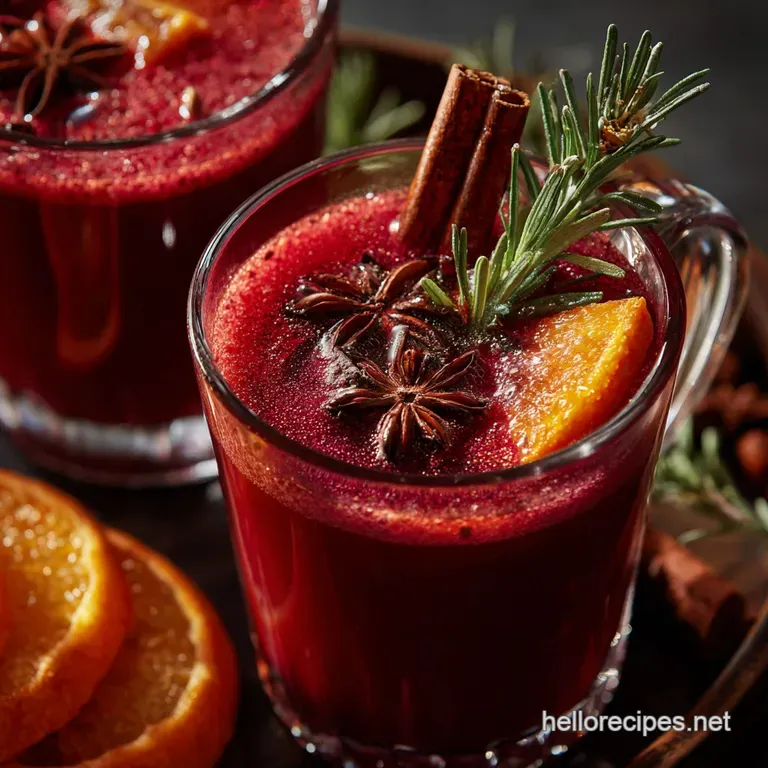 Non Alcoholic Christmas Punch: the Crimson Cheer Spiced Holiday Mocktail presentation